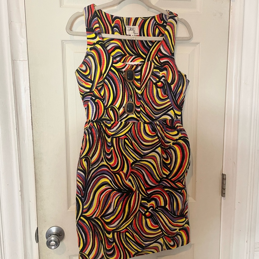 Milly vintage dress womens 4 multicolored mini elegant classic euc